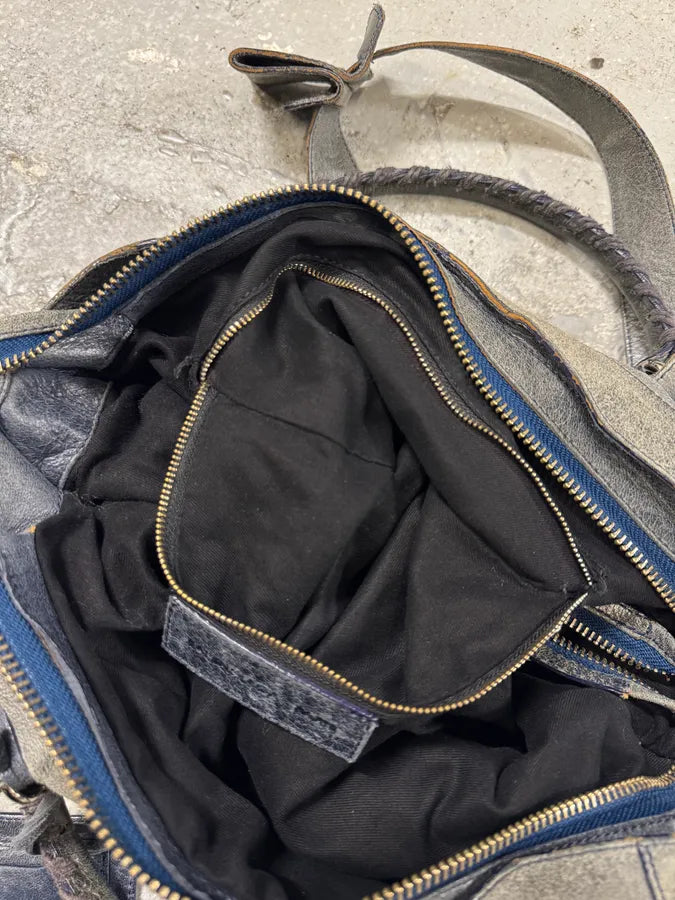 Balenciaga Navy Grey City Leather Bag (OS) 6