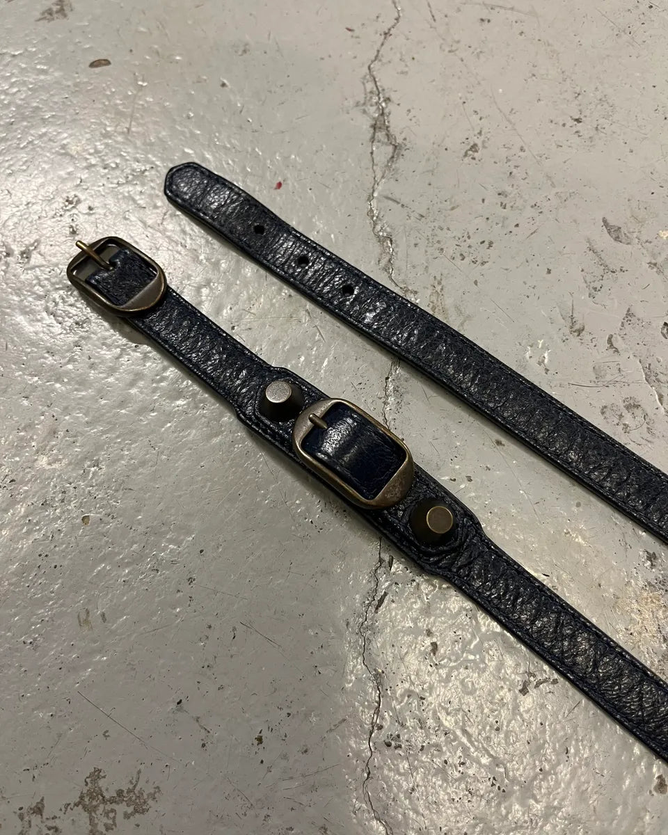 Balenciaga Navy Leather Double-Wrap Buckle Bracelet Ddtvhxz 5