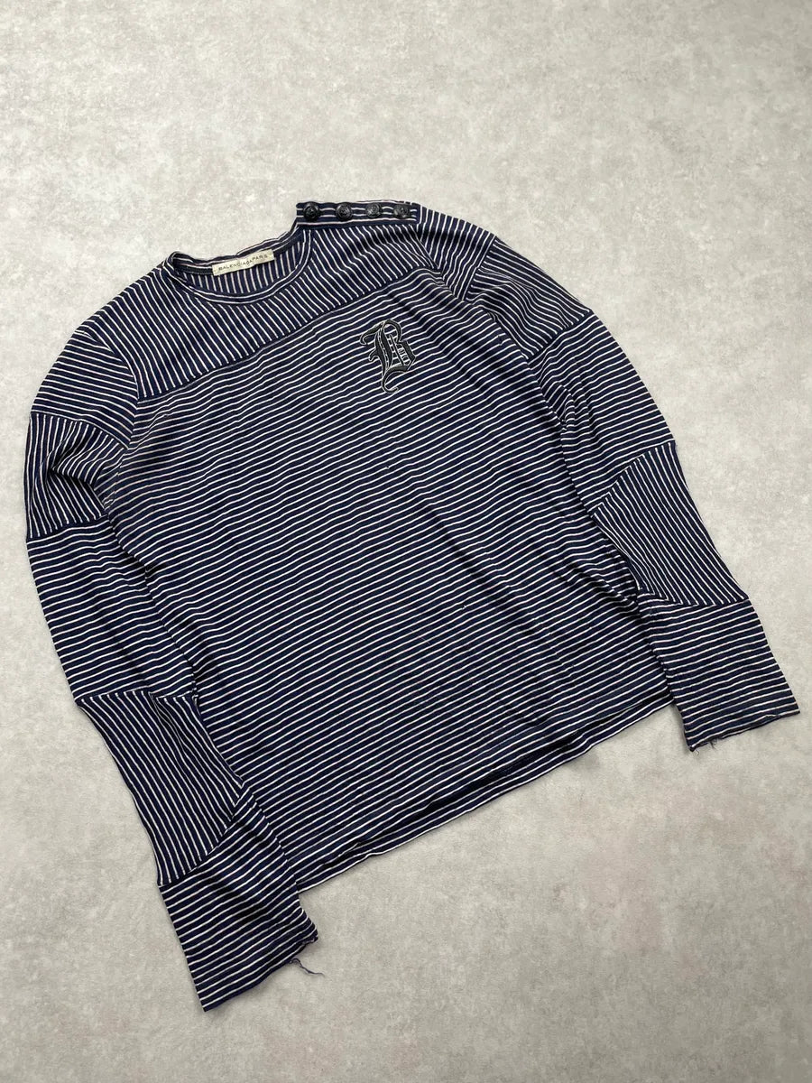 2000s Balenciaga Navy Striped Embroidered Longsleeve  hduzeZD 3