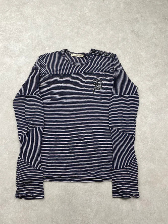 2000s Balenciaga Navy Striped Embroidered Longsleeve  hduzeZD 0