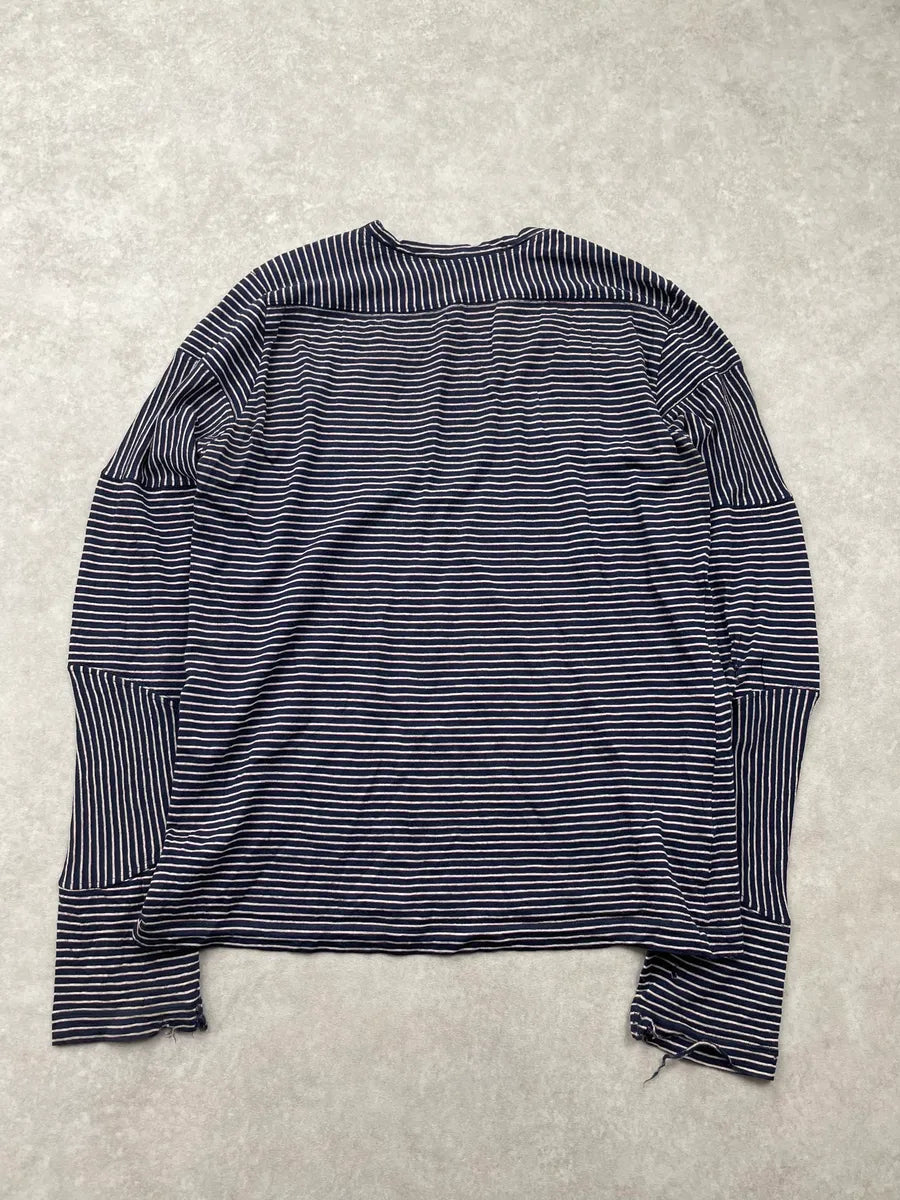 2000s Balenciaga Navy Striped Embroidered Longsleeve  hduzeZD 5