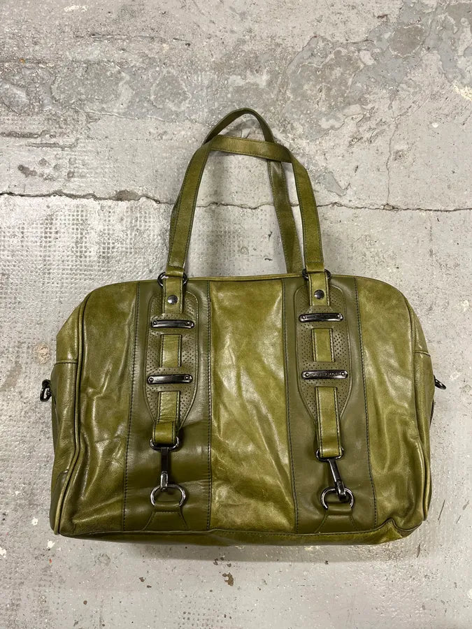 Balenciaga Olive Green Premium Leather Handle Bag (OS) xiObBSf 2