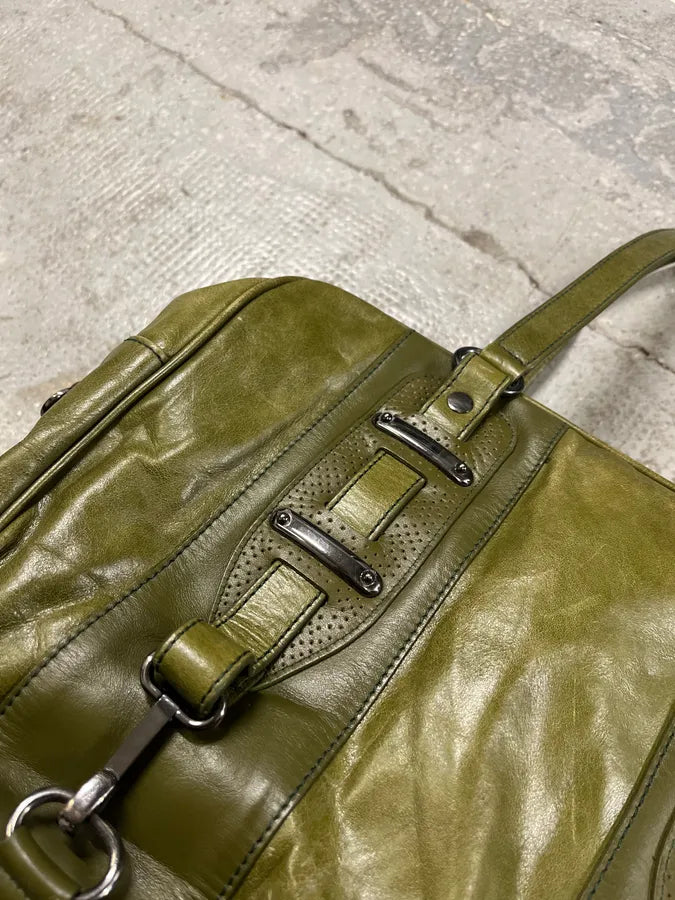 Balenciaga Olive Green Premium Leather Handle Bag (OS) xiObBSf 3