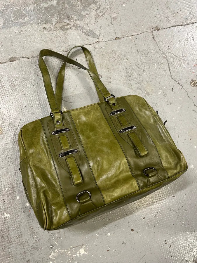 Balenciaga Olive Green Premium Leather Handle Bag (OS) xiObBSf 6