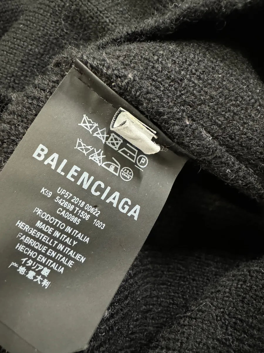 Balenciaga Oversized Logo-Jacquard Wool & Cotton Jersey Hoodie (L/XL) 7
