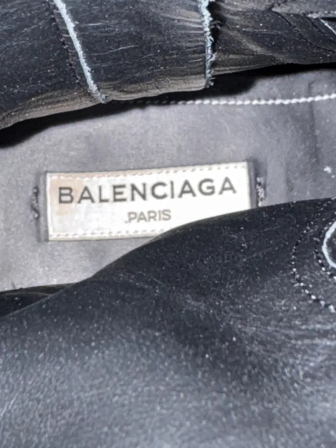 Balenciaga Paris Black Ankle Leather Boots ozFQpbn 8