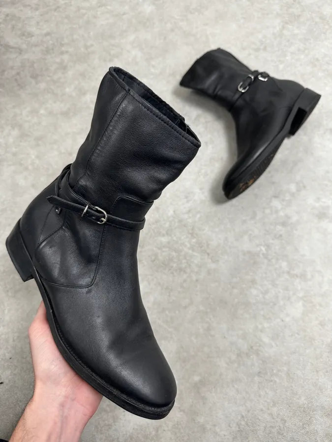 Balenciaga Paris Black Ankle Leather Boots ozFQpbn 0