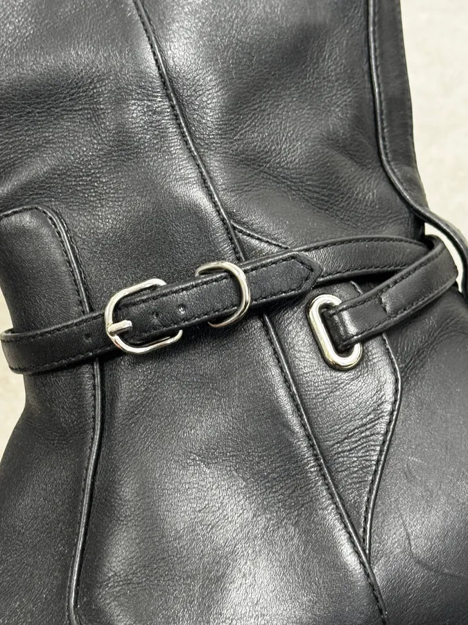 Balenciaga Paris Black Ankle Leather Boots ozFQpbn 4