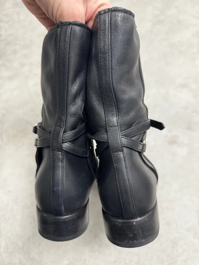 Balenciaga Paris Black Ankle Leather Boots ozFQpbn 5