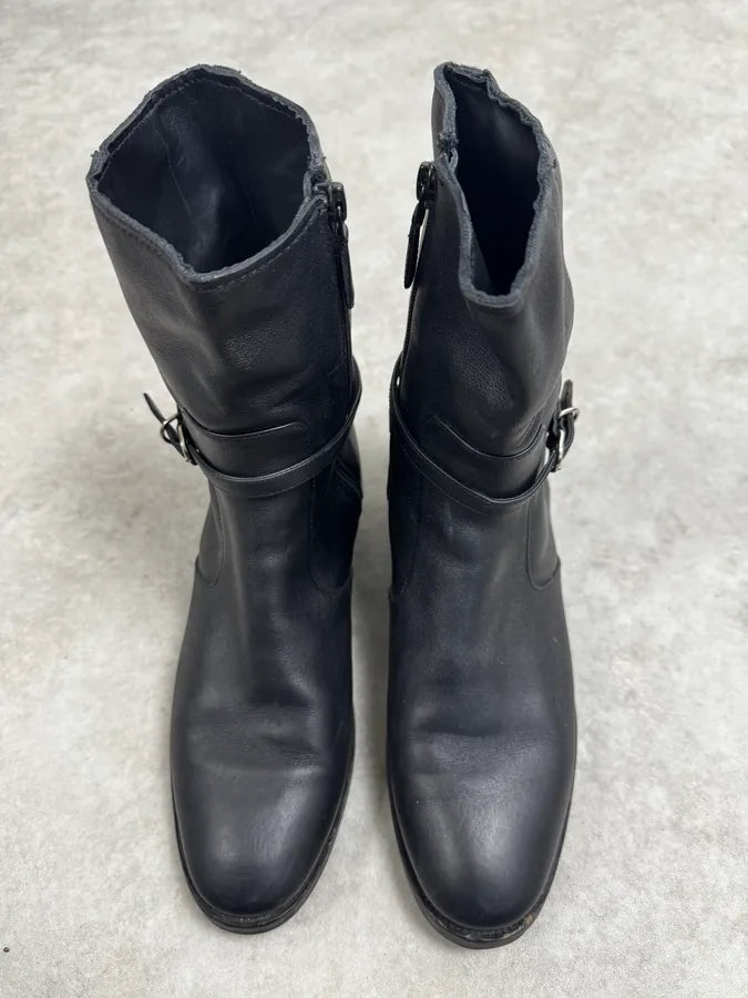 Balenciaga Paris Black Ankle Leather Boots ozFQpbn 3