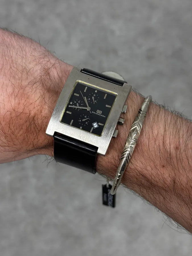 Balenciaga Paris Black Leather Minimalist Watch cCGoZwb 0