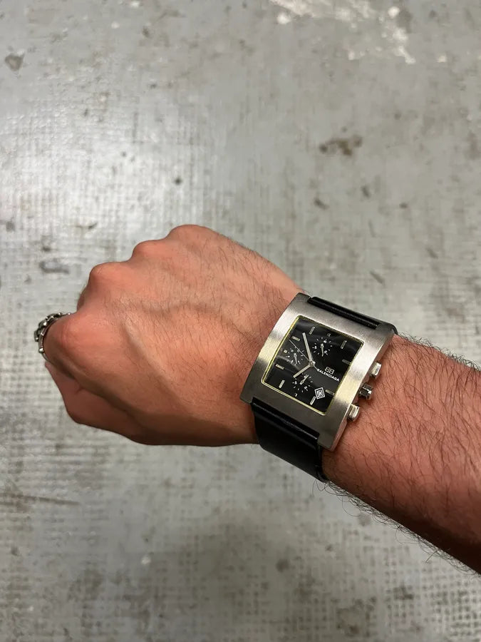 Balenciaga Paris Black Leather Minimalist Watch (OS) epgGGai 1