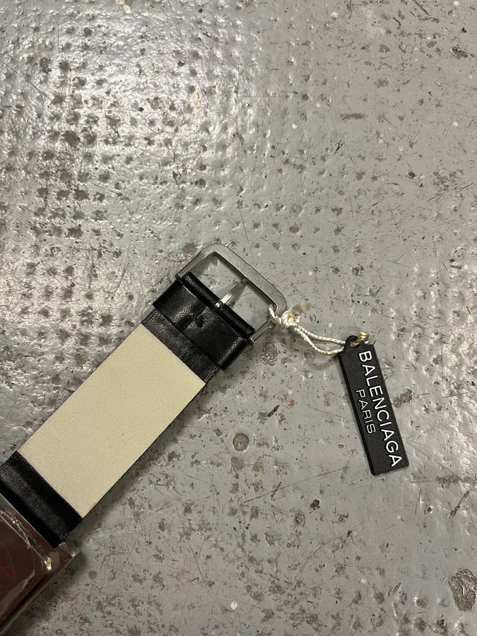 Balenciaga Paris Black Leather Minimalist Watch (OS) epgGGai 10