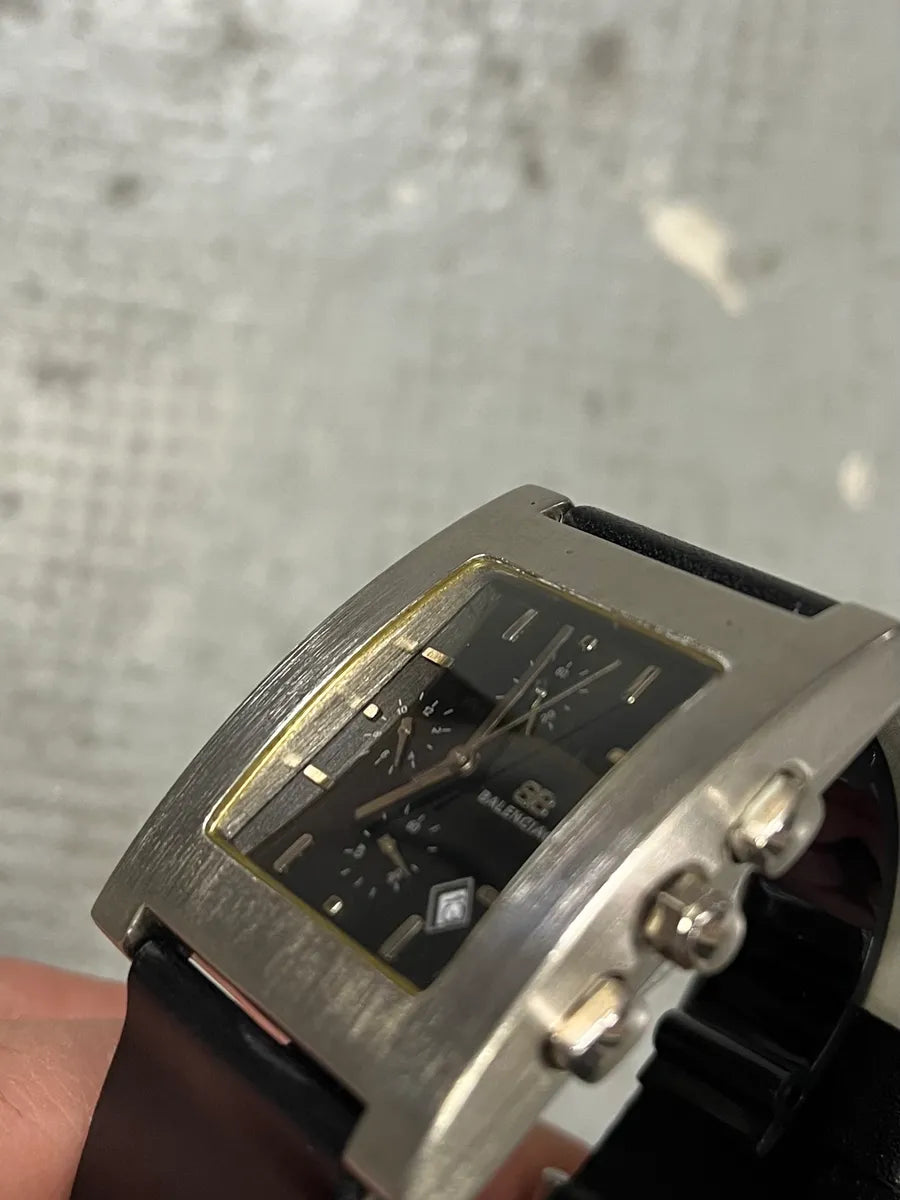 Balenciaga Paris Black Leather Minimalist Watch (OS) epgGGai 13