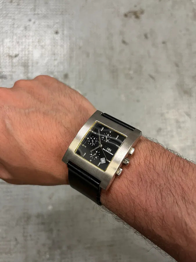 Balenciaga Paris Black Leather Minimalist Watch (OS) epgGGai 2