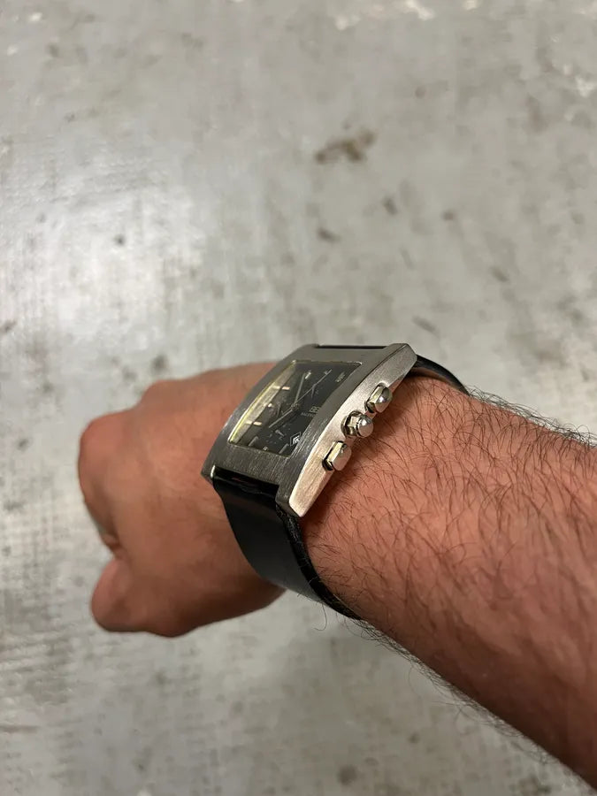 Balenciaga Paris Black Leather Minimalist Watch (OS) epgGGai 4