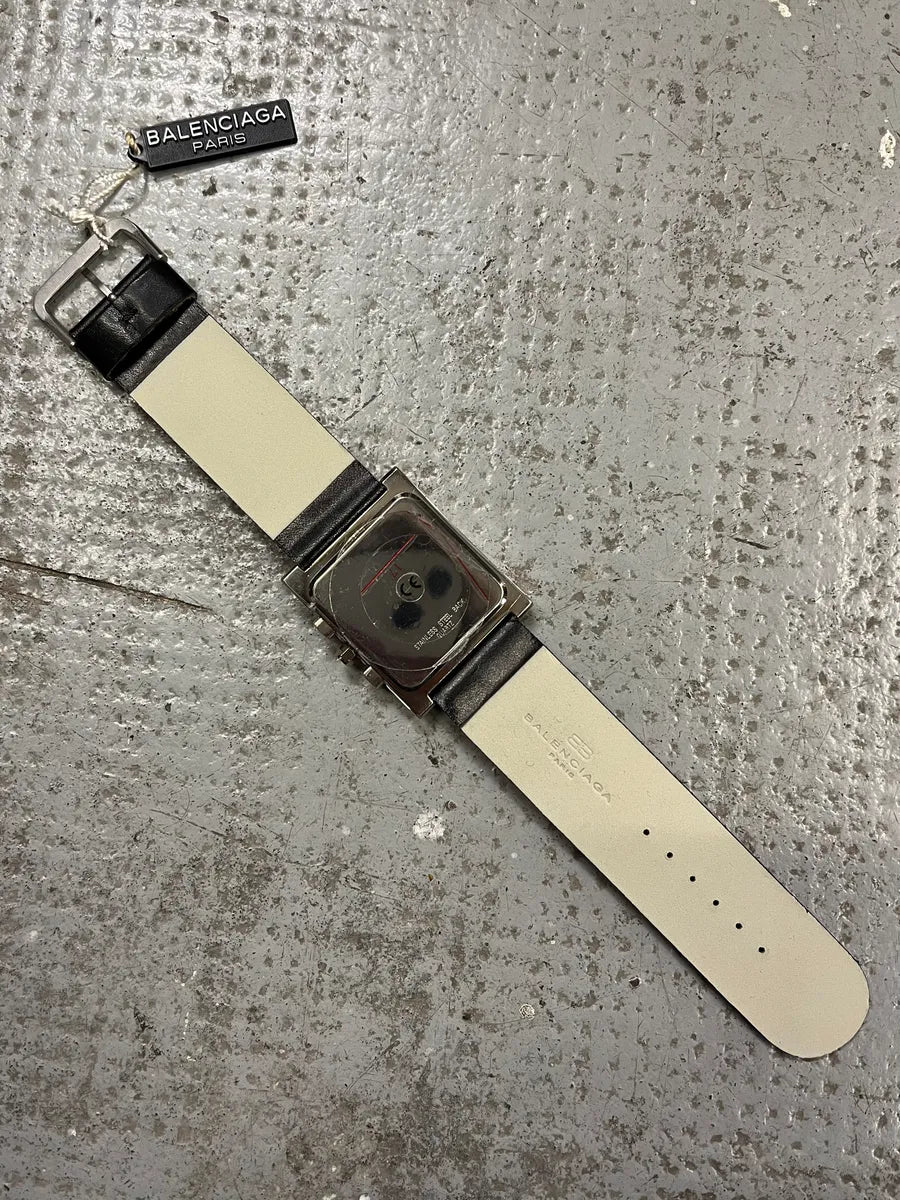 Balenciaga Paris Black Leather Minimalist Watch (OS) epgGGai 9