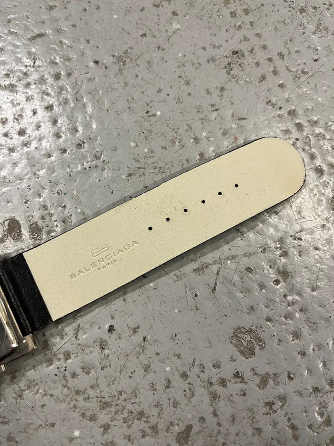 Balenciaga Paris Black Leather Minimalist Watch (OS) FAqvoxg 10