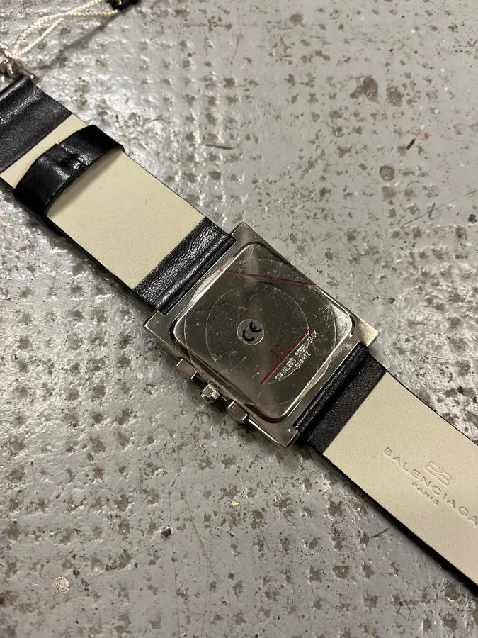 Balenciaga Paris Black Leather Minimalist Watch (OS) FAqvoxg 12