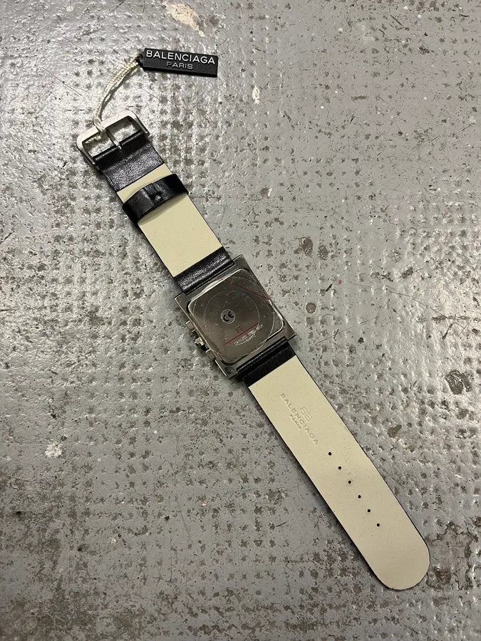 Balenciaga Paris Black Leather Minimalist Watch (OS) FAqvoxg 9