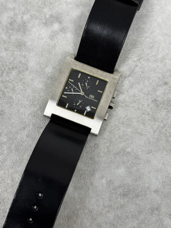 Balenciaga Paris Black Leather Minimalist Watch cCGoZwb 1