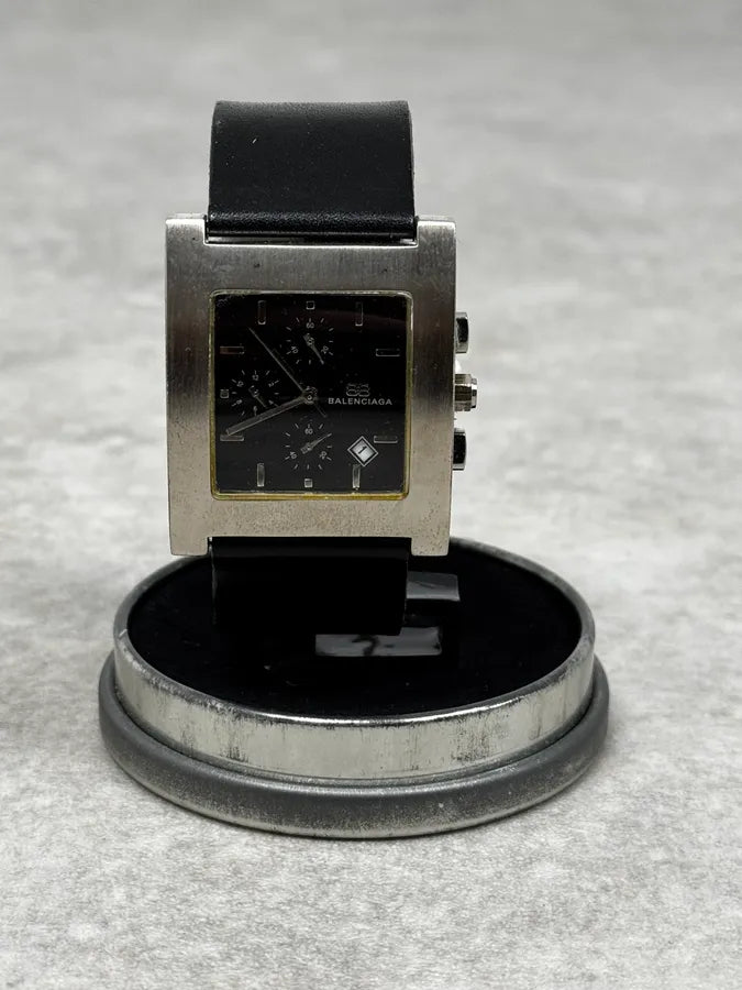 Balenciaga Paris Black Leather Minimalist Watch cCGoZwb 4