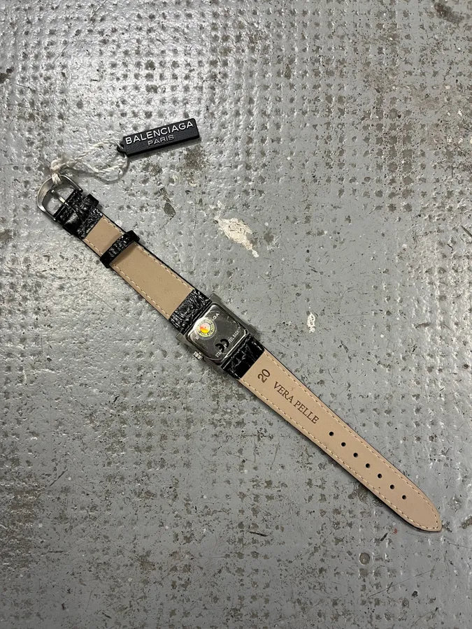 Balenciaga Paris Black Leather Premium Watch (OS) OKCpwCw 10