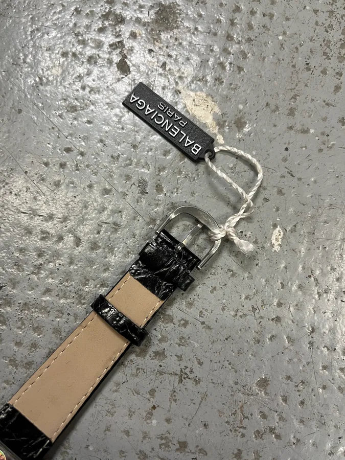Balenciaga Paris Black Leather Premium Watch (OS) OKCpwCw 12