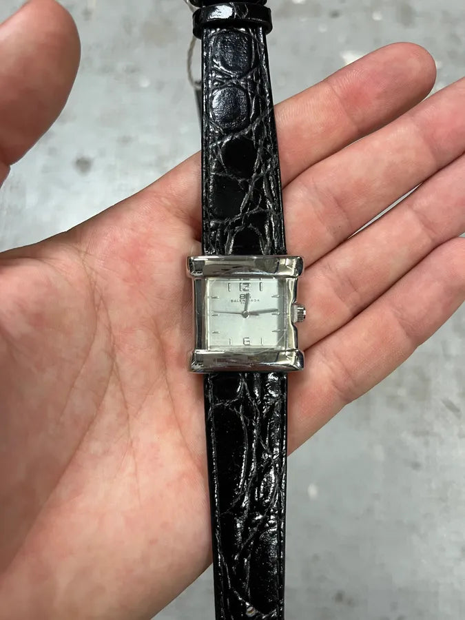 Balenciaga Paris Black Leather Premium Watch (OS) OKCpwCw 7