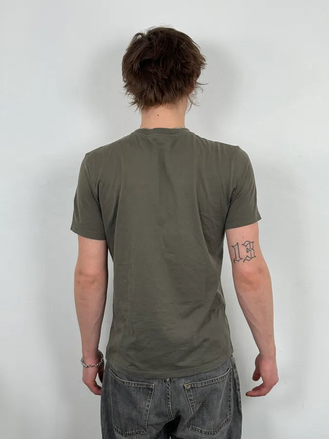 Balenciaga Paris Olive Green Painted Abstract T-Shirt epSSqqP 2