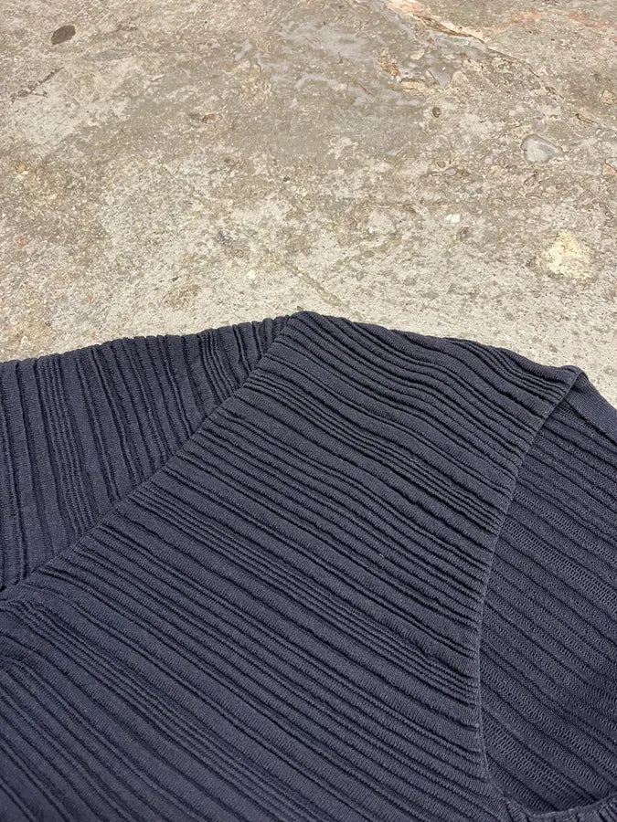 SS2011 Balenciaga Plissed Navy V Top (S) 3