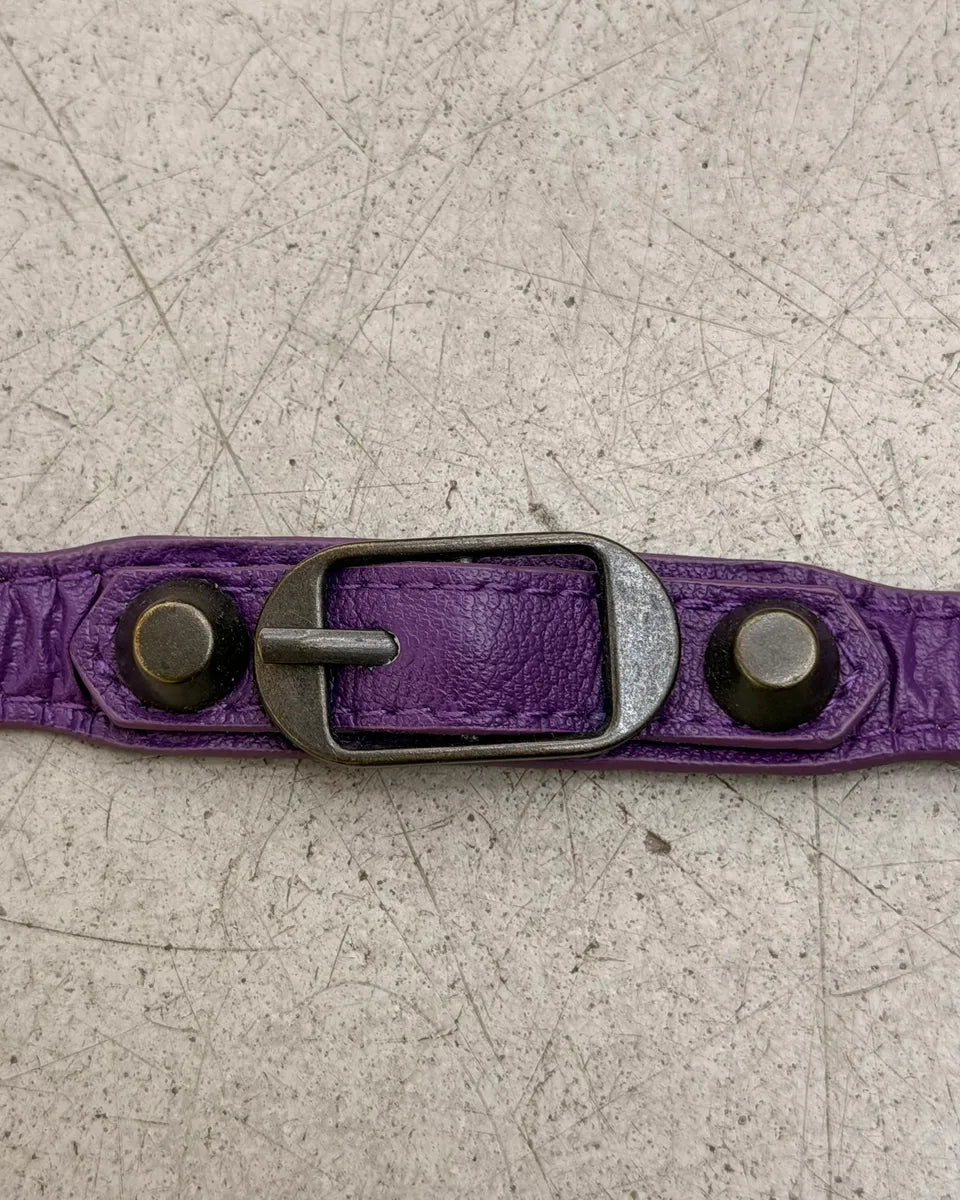 Balenciaga Purple Studded Leather Buckle Armband Bracelet IbBggHK 4