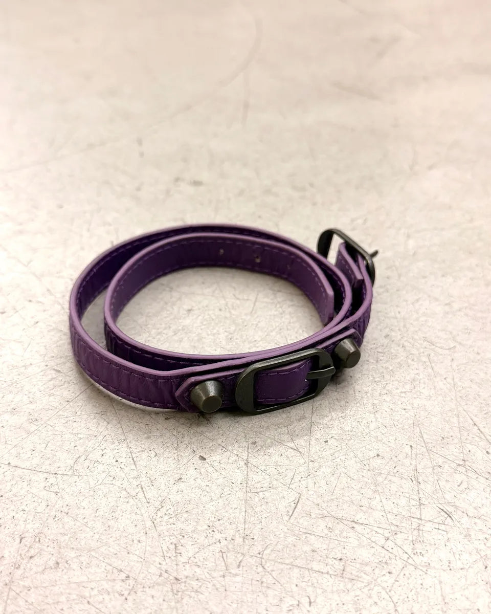 Balenciaga Purple Studded Leather Buckle Armband Bracelet IbBggHK 6