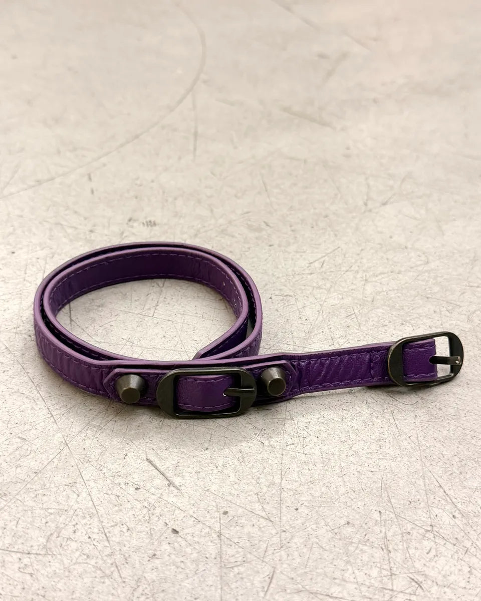 Balenciaga Purple Studded Leather Buckle Armband Bracelet IbBggHK 8