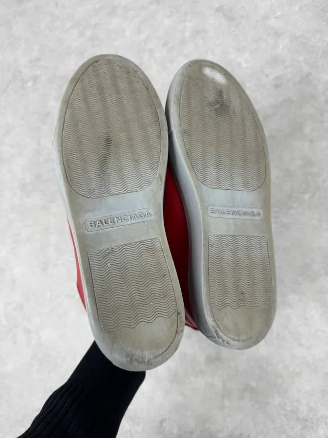 Balenciaga Red & Grey Arena High Sneakers PvSlzTW 8