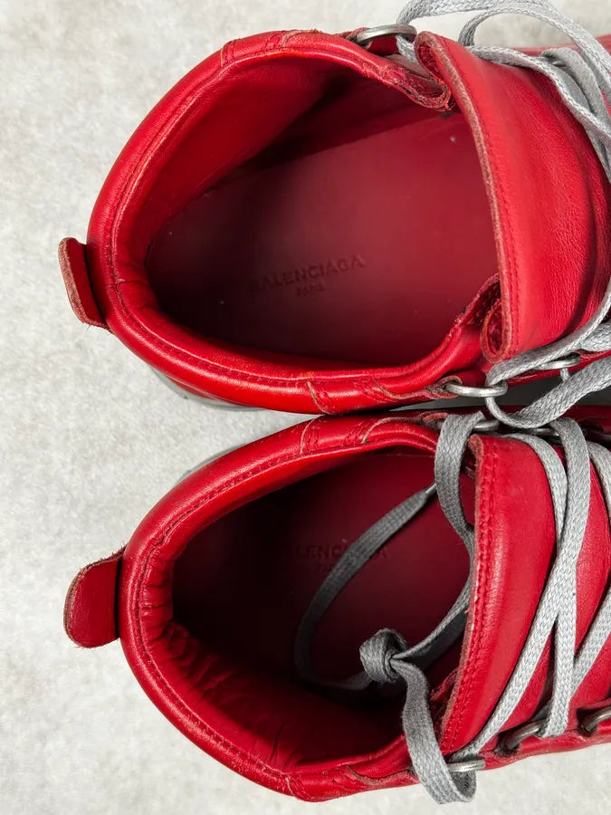 Balenciaga Red & Grey Arena High Sneakers PvSlzTW 10