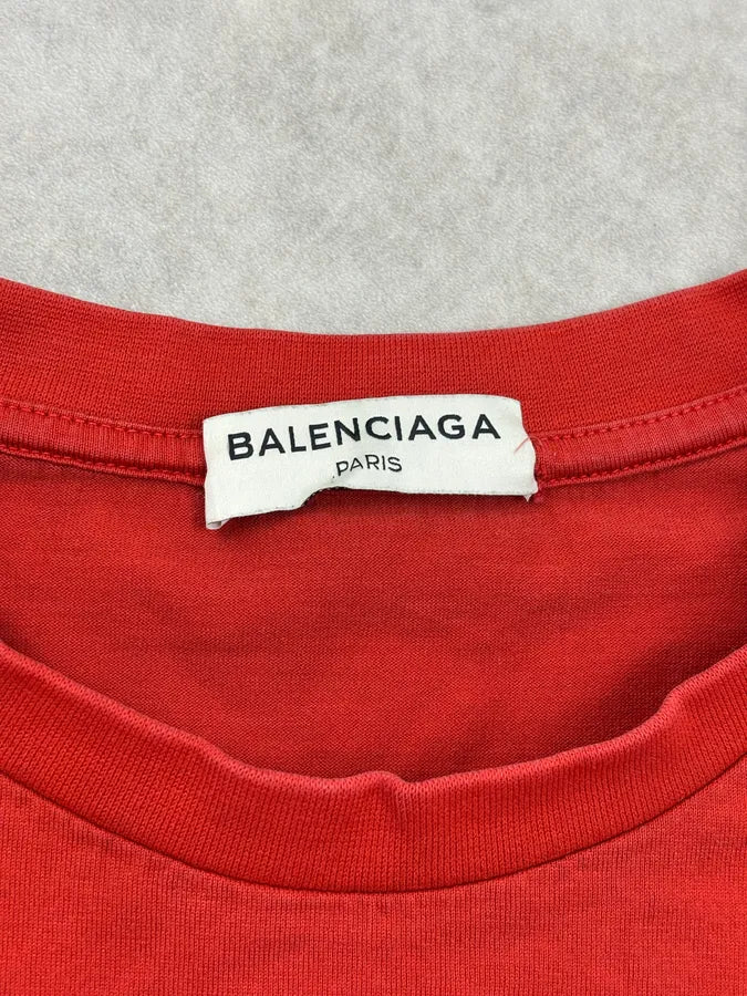 SS2015 Balenciaga Red Abstract Stripe T-Shirt xeAmrtR 6