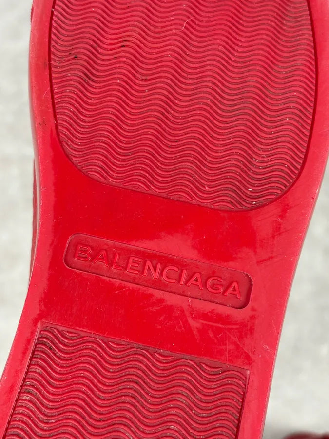 Balenciaga Red Cracked Leather Arena High Sneakers ntQwjOt 14