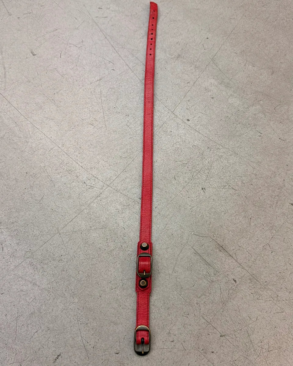 Balenciaga Red Leather Armband Studded Bracelet csKAzhq 5