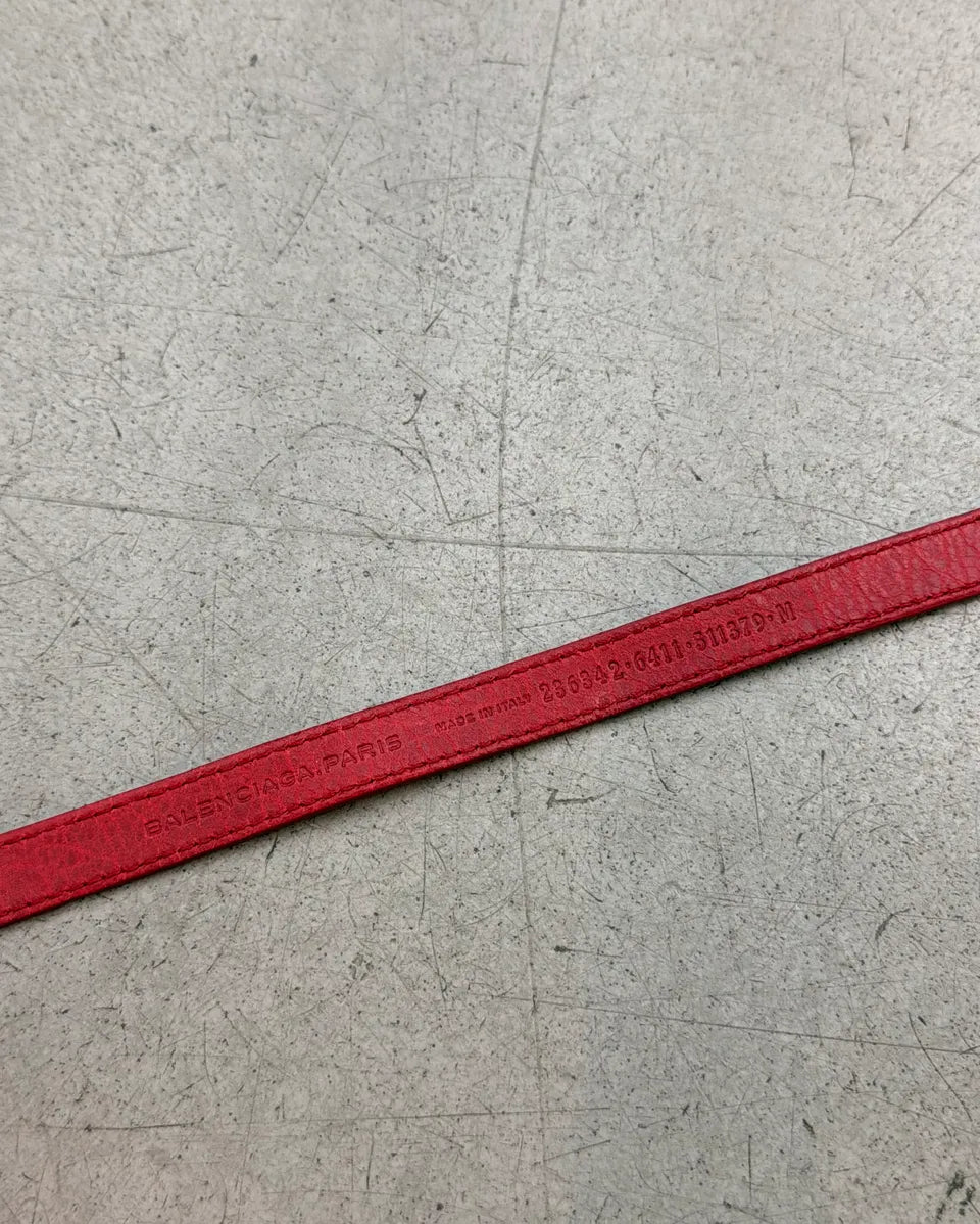 Balenciaga Red Leather Armband Studded Bracelet csKAzhq 7
