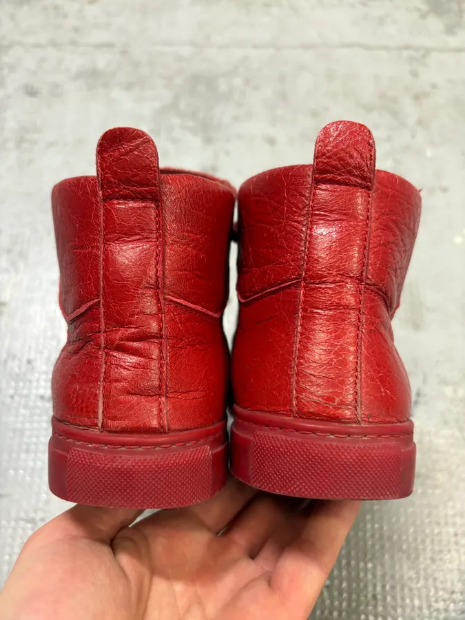 Balenciaga Arena Red High Leather Sneakers mDpOZRs 5