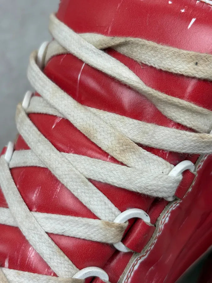 Balenciaga Red & White Leather High Sneakers LcsOUjs 10