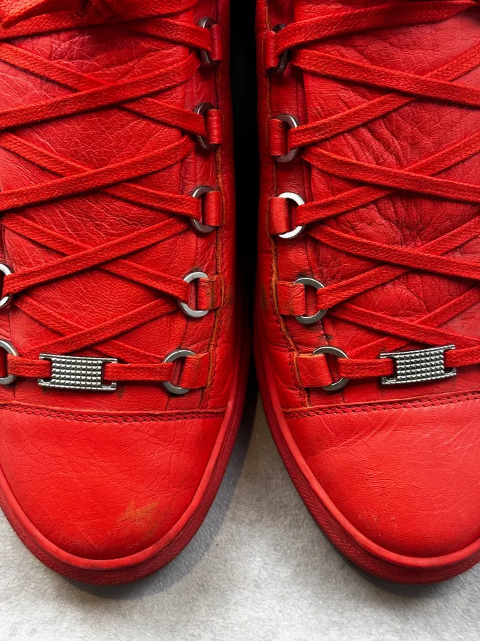Balenciaga Red Orange Arena Low Sneakers WemlVop 6
