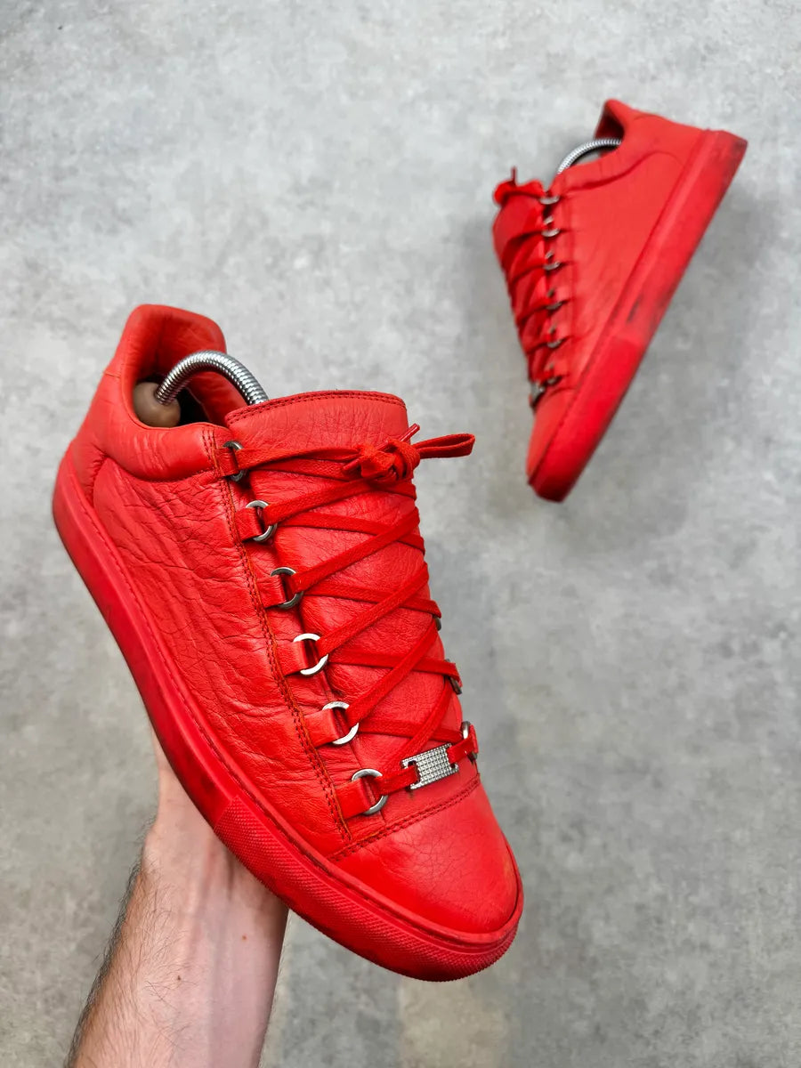 Balenciaga Red Orange Arena Low Sneakers WemlVop 0