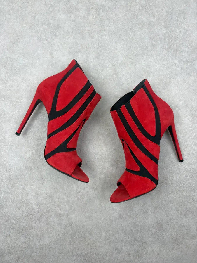 Balenciaga Red Suede Contrast Heels dVsPutv 5