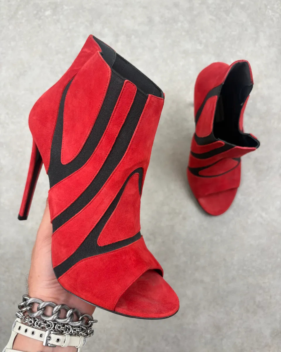 Balenciaga Red Suede Contrast Heels dVsPutv 0