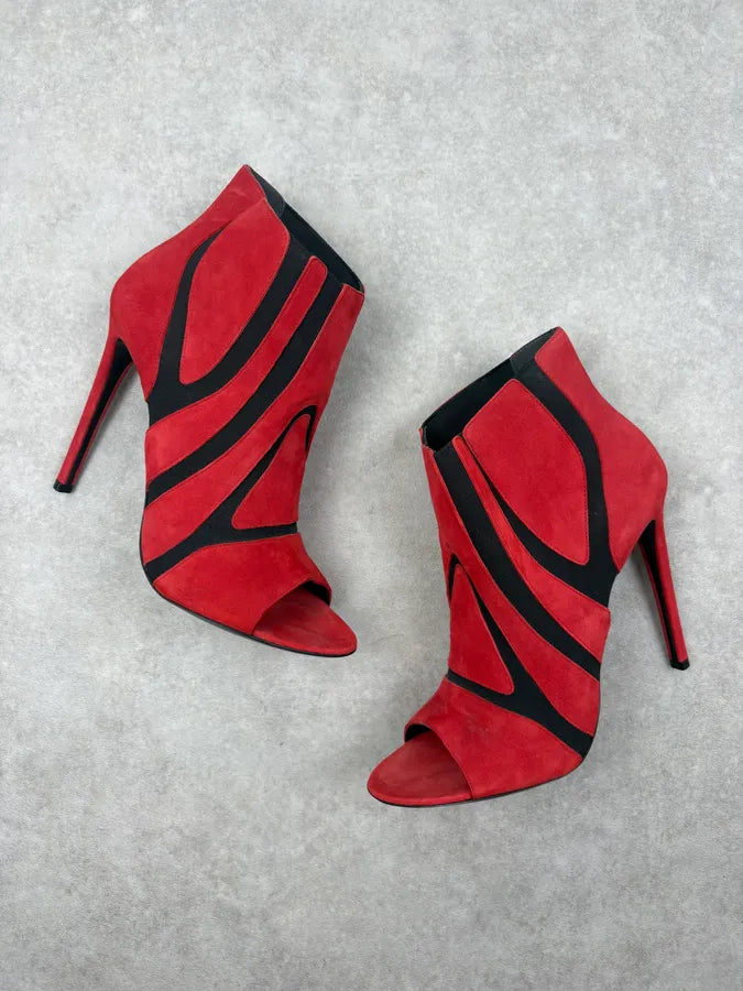 Balenciaga Red Suede Contrast Heels dVsPutv 4