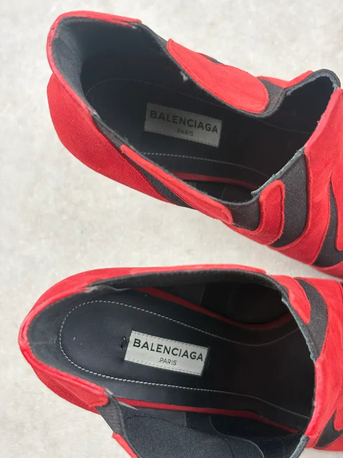 Balenciaga Red Suede Contrast Heels dVsPutv 8