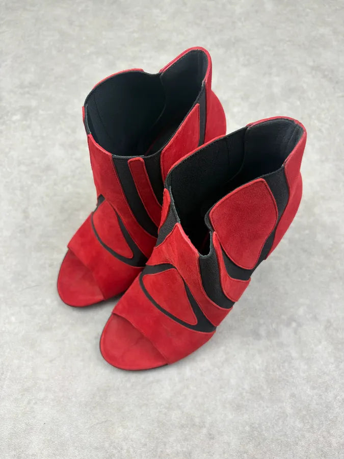 Balenciaga Red Suede Contrast Heels dVsPutv 3