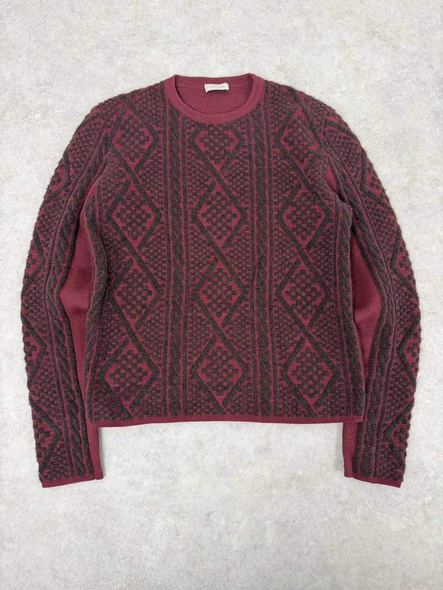 Balenciaga Red Two Tone Sweater MVrjwOx 0